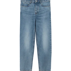 AMI PARIS - Jean à Coupe Fuselée en Denim Indigo usé