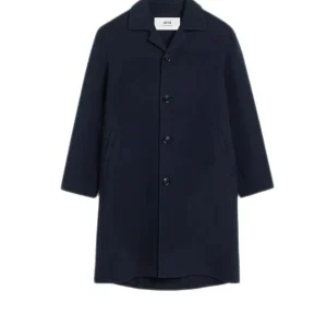 Ami Paris - Manteau Car Coat bleu marine