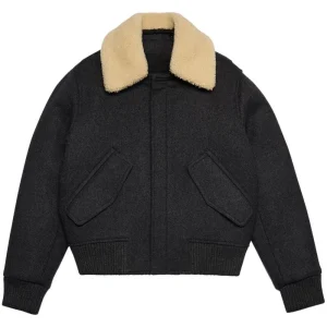 AMI Paris  - Manteau Grey col en laine