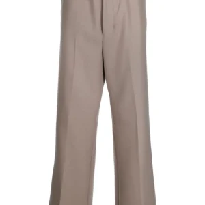 AMI Paris Pantalon Beige ample à taille élastique