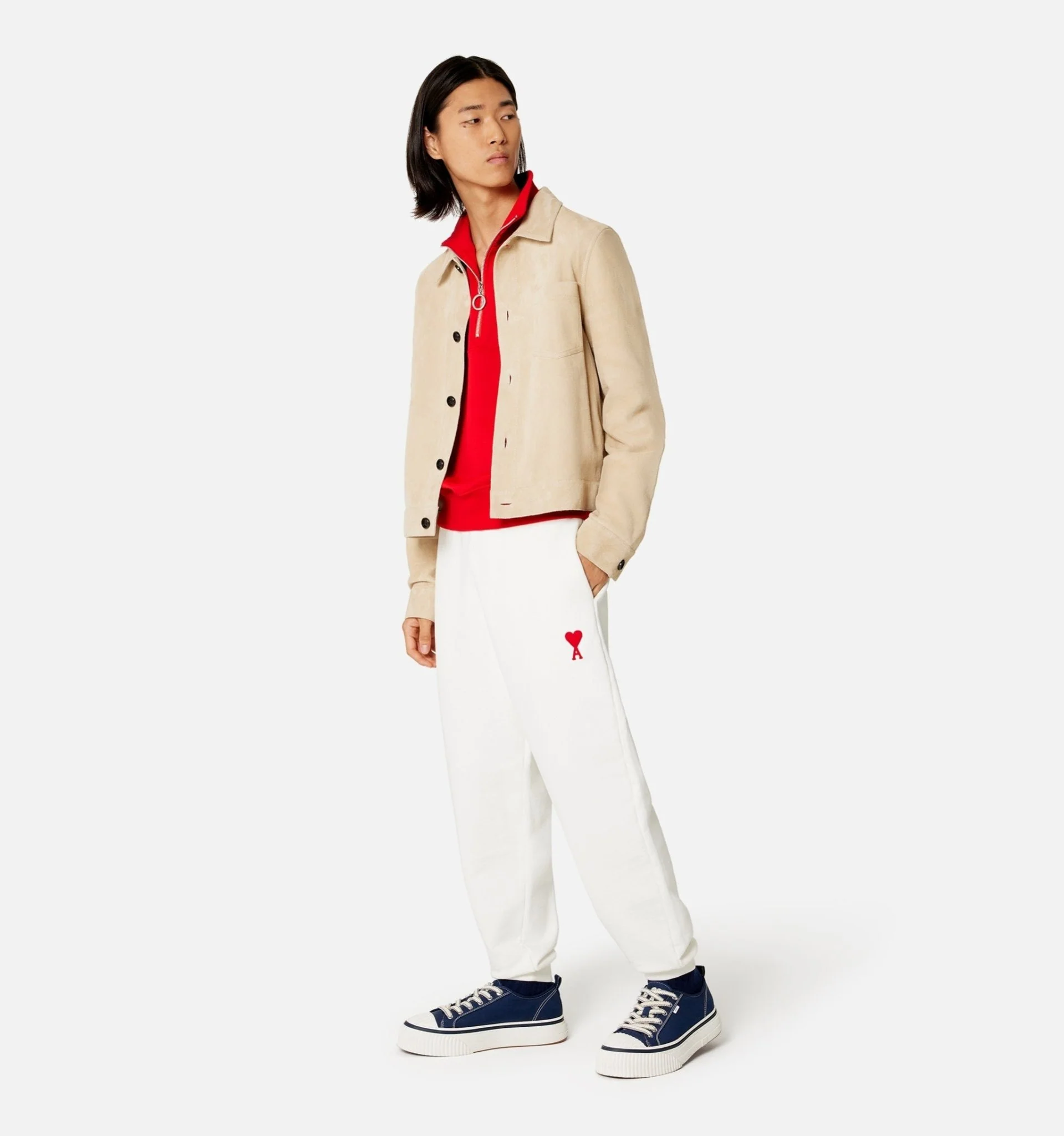 AMI Paris Pantalon Jogging White à logo brodé – Image 3