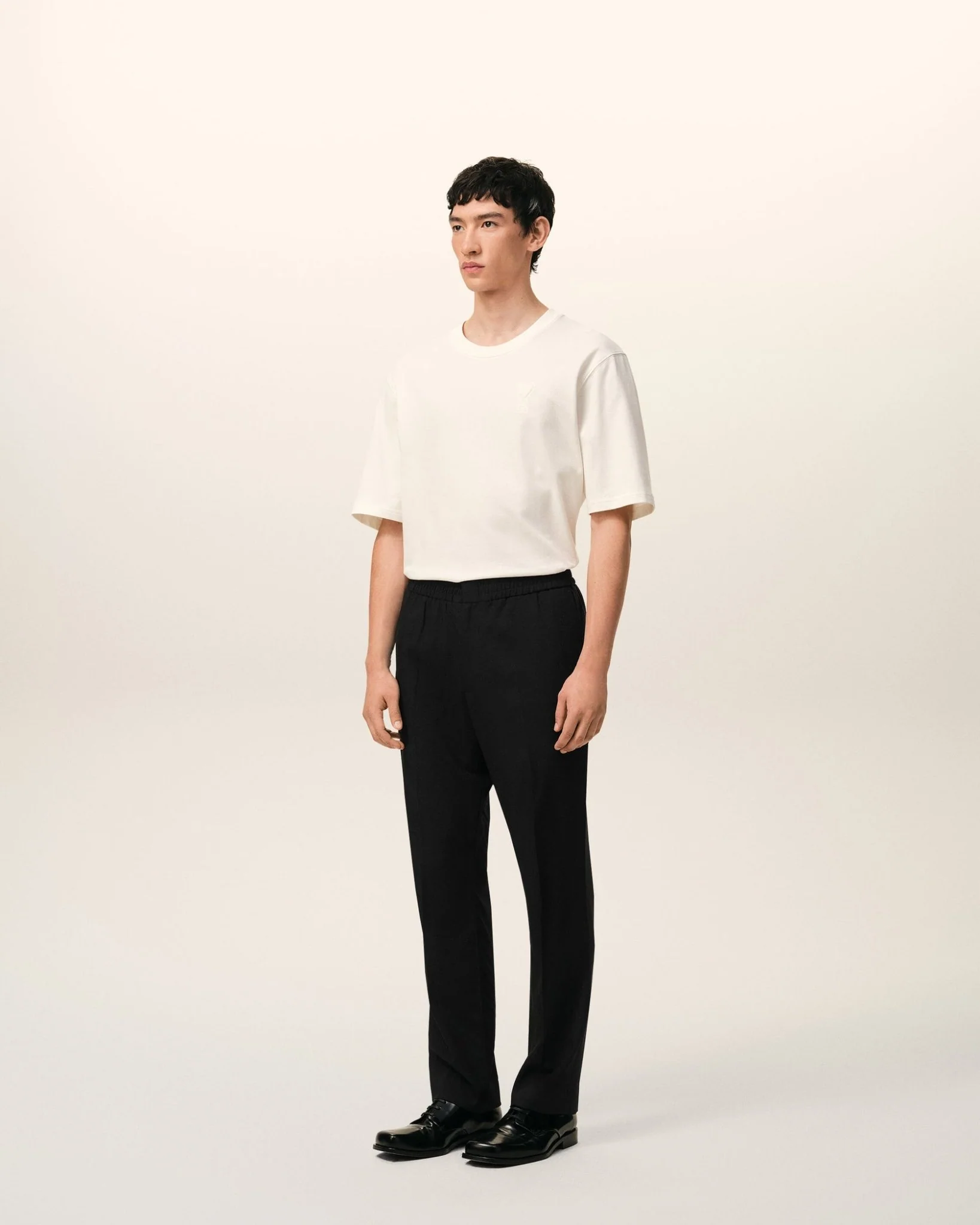 AMI PARIS - Pantalon Taille Elastiquée en Laine Noir – Image 7