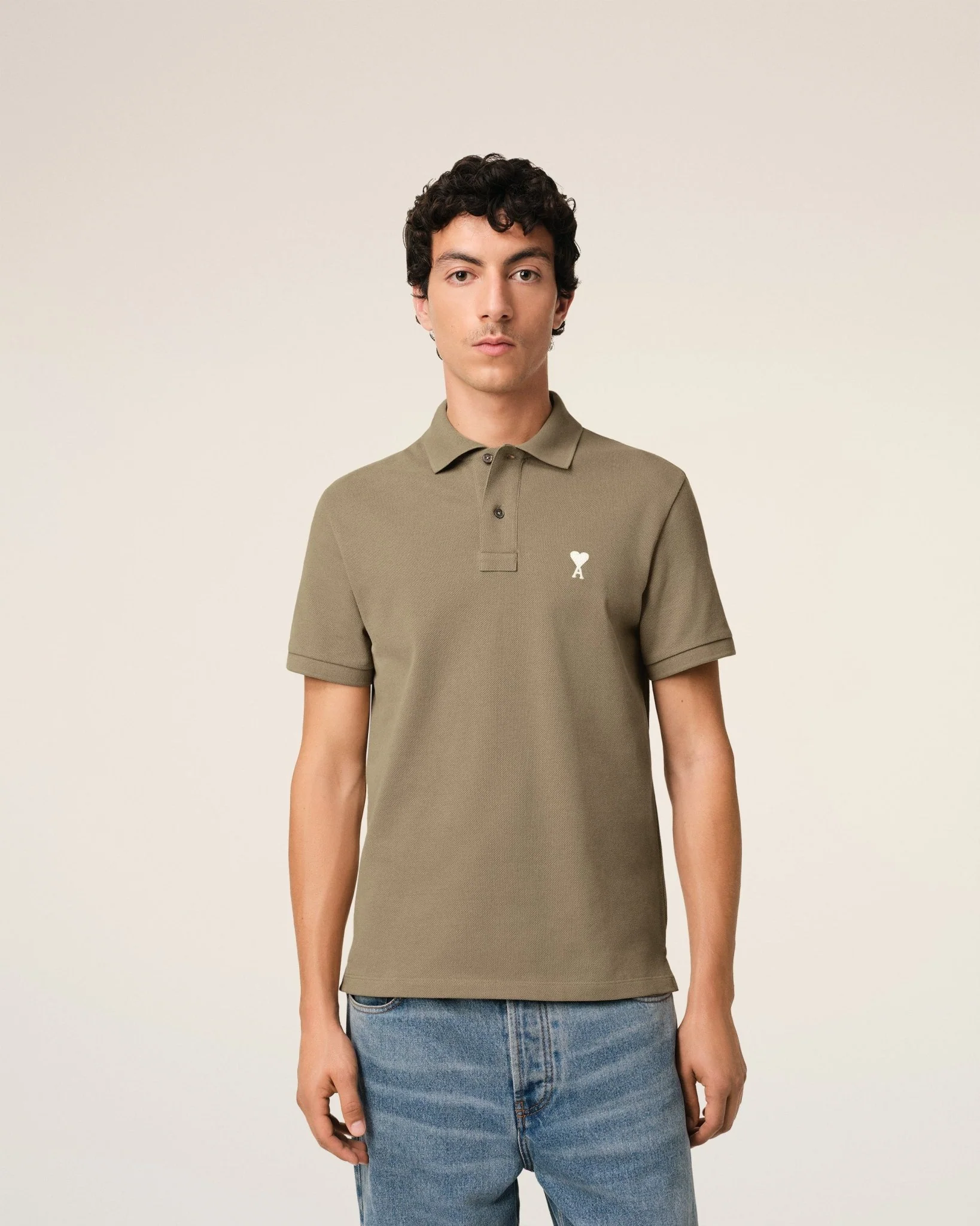 AMI PARIS - POLO AMI DE COEUR EN COTON Vert – Image 3
