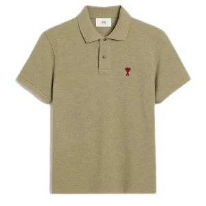 AMI Paris - Polo Sauge chiné Ami de Coeur