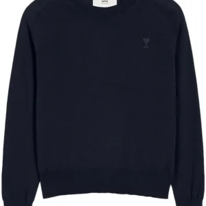 AMI Paris - Pull Ami de Coeur en laine bleu nuit