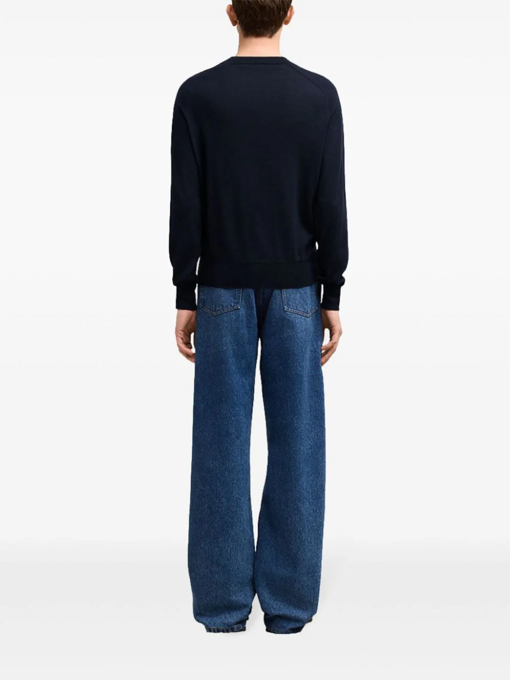 AMI Paris - Pull Ami de Coeur en laine bleu nuit – Image 4