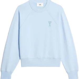 AMI Paris  - Pull Blue Ami de Coeur en maille