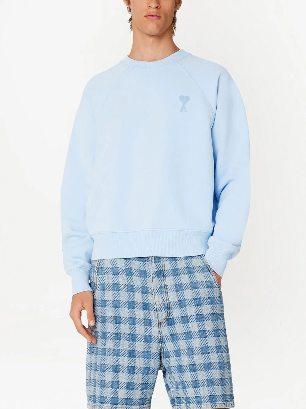 AMI Paris - Pull Blue Ami de Coeur en maille – Image 4