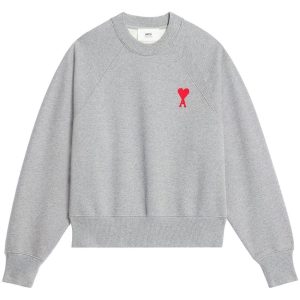 AMI Paris  - Pull Grey Ami de Coeur en maille