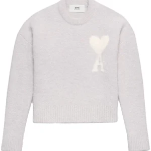 AMI Paris - Pull gris Perle Ami de Coeur