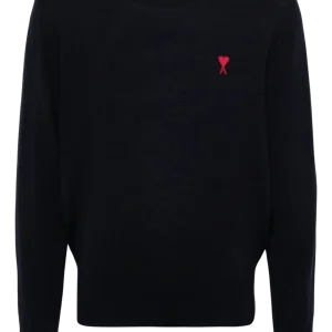 AMI Paris - Pull mérinos bleu nuit