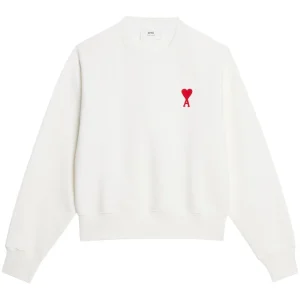 AMI Paris  - Pull White Ami de Coeur en maille