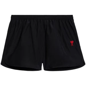 AMI Paris Short de bain black logo brodé