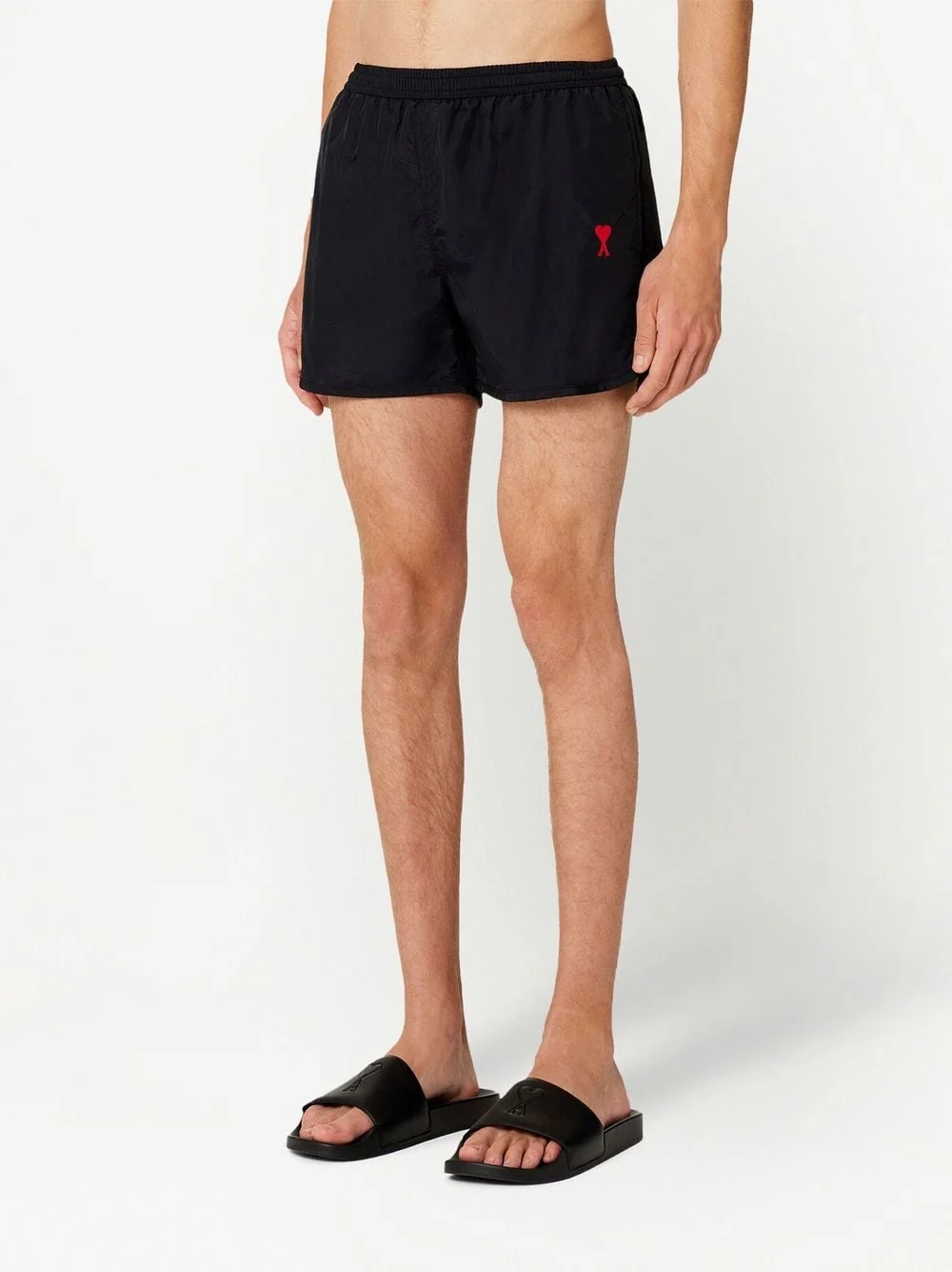 AMI Paris Short de bain black logo brodé – Image 4