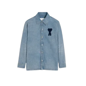 AMI PARIS - SURCHEMISE AMI DE COEUR EN COTON Bleu