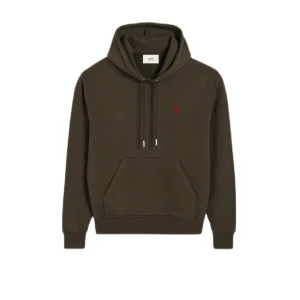 Ami Paris- Sweat à capuche café foncé