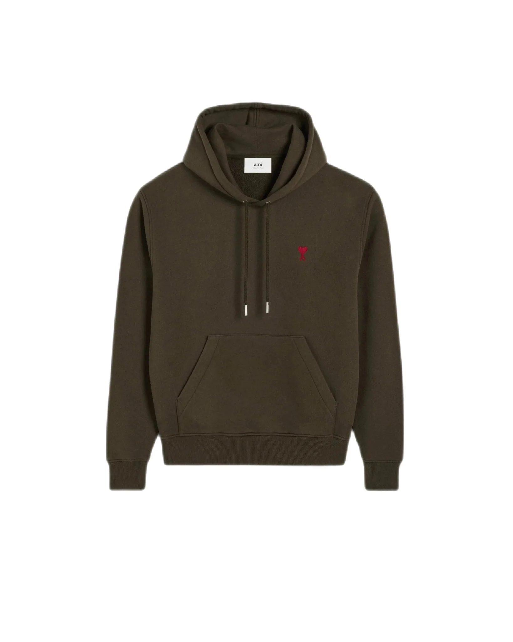 Ami Paris- Sweat à capuche café foncé