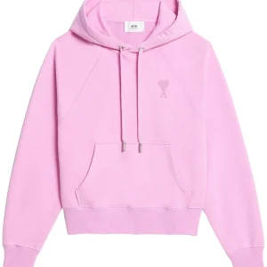 AMI Paris - Sweat à capuche rose Broderie Ami De Cœur