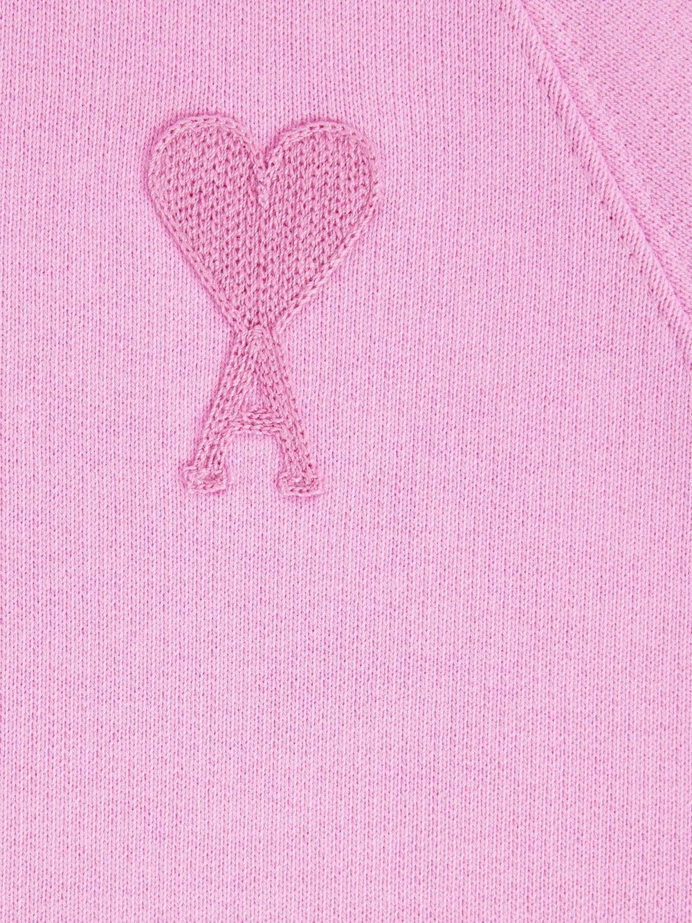 AMI Paris - Sweat à capuche rose Broderie Ami De Cœur – Image 6