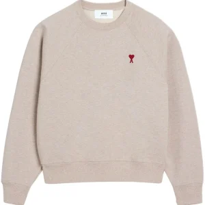 AMI Paris - Sweat beige à logo Ami de Coeur brodé