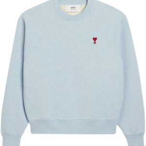 AMI Paris - Sweat col rond bleu Ami de Coeur