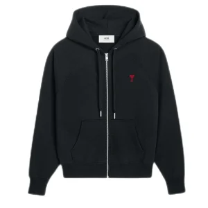 AMI Paris - Sweat zippé à capuche Ami de Coeur