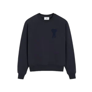 AMI PARIS- SWEATSHIRT PATCH AMI DE COEUR EN COTON Bleu marine