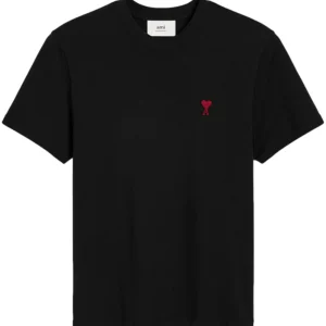 AMI PARIS -  T-shirt Ami de Coeur en coton biologique noir