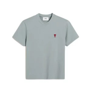 Ami Paris - T Shirt Bleu Argile Ami de Coeur