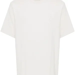 AMI Paris - T-shirt crème en coton à logo