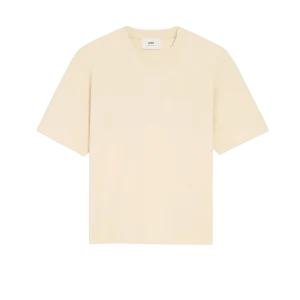 AMI PARIS - T-shirt En Coton Ami De Coeur Blanc crème