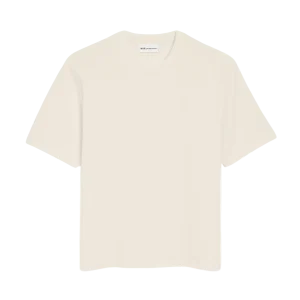 AMI PARIS - T-shirt en Coton avec Motif Ami de Cœur en Relief Blanc crème