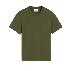 AMI PARIS - T-SHIRT VERT AMI DE COEUR EN COTON Vert