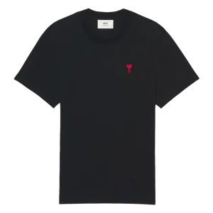Ami Paris - Tshirt Ami de Coeur Noir logo rouge
