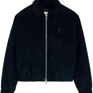 Ami Paris - Veste bomber Ami De Coeur à fermeture zippée bleu