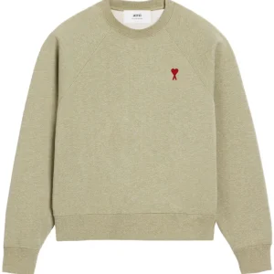 Ami sweat col rond logo coeur sauge