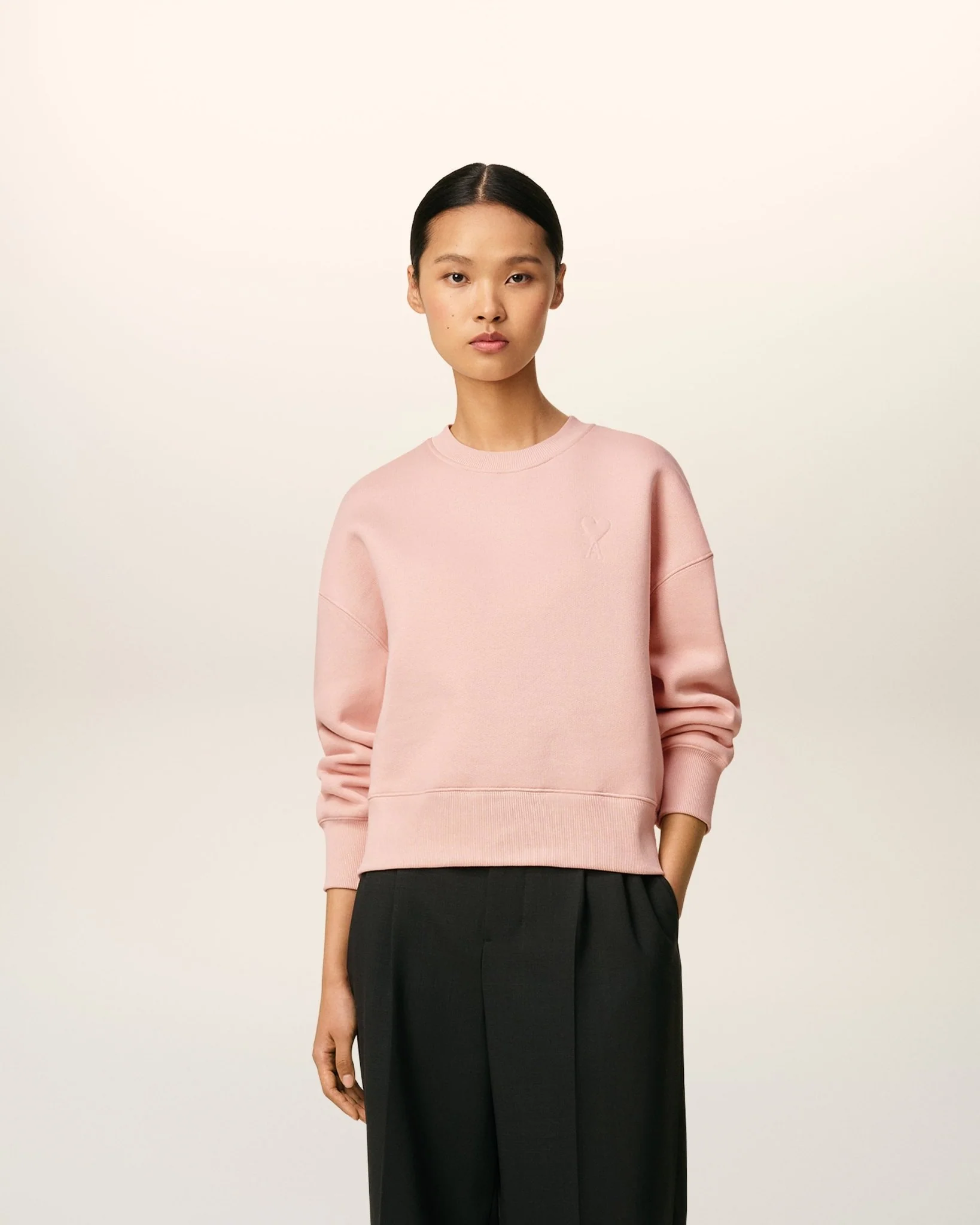 AMI - Sweatshirt rose ami de cœur en coton – Image 3