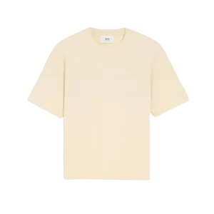 AMI - T-shirt blanc ami de cœur en jersey de coton épais