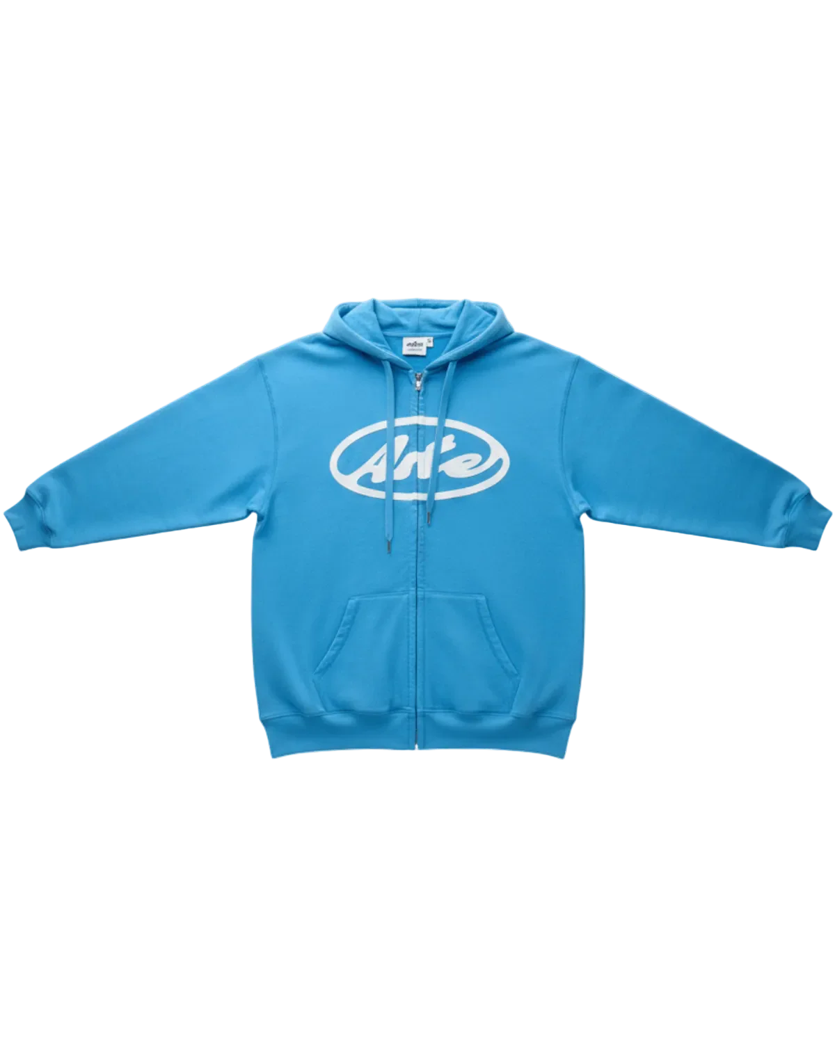 ARTE - Sweat à capuche zippé avec logo cercle Bleu ciel