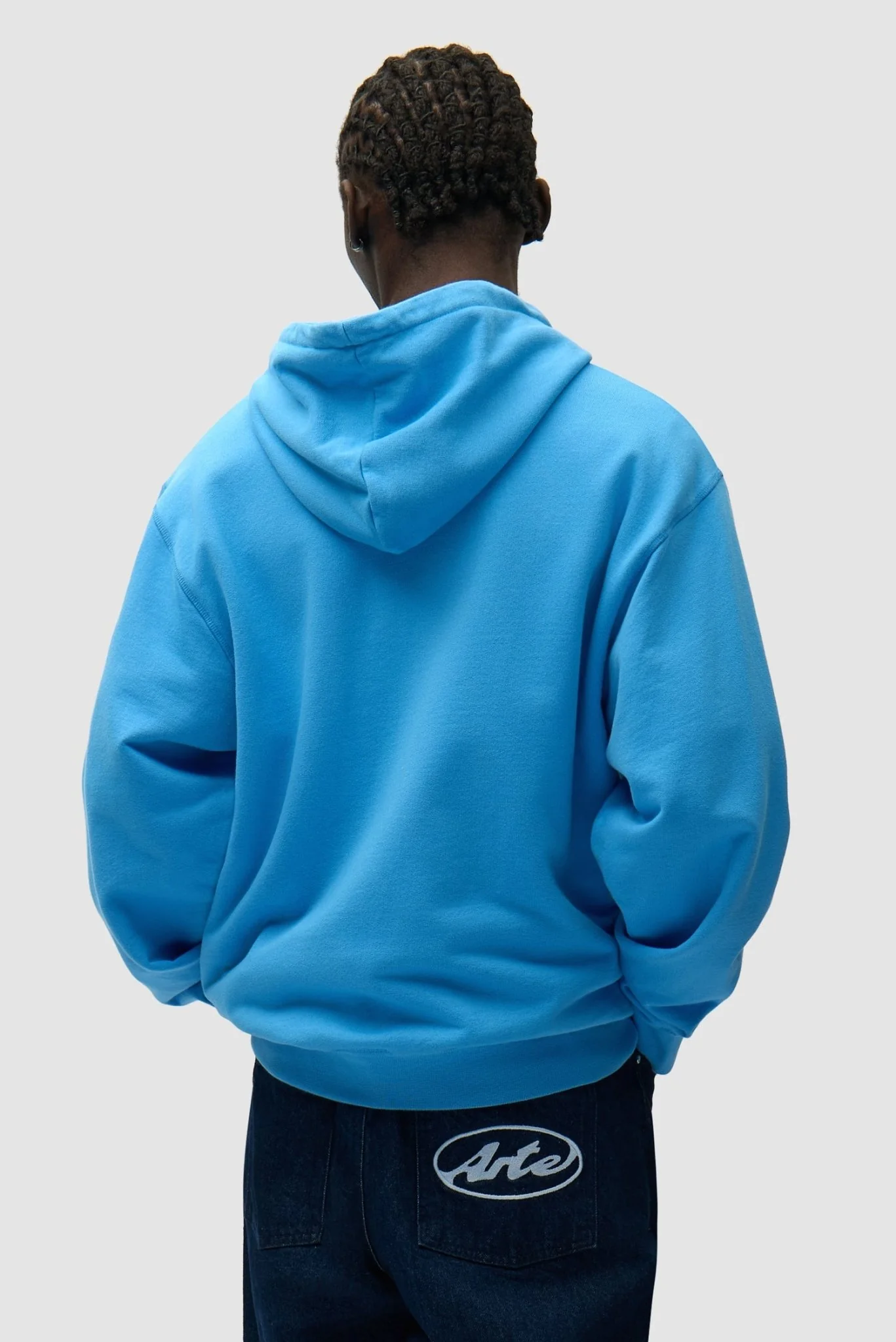 ARTE - Sweat à capuche zippé avec logo cercle Bleu ciel – Image 4