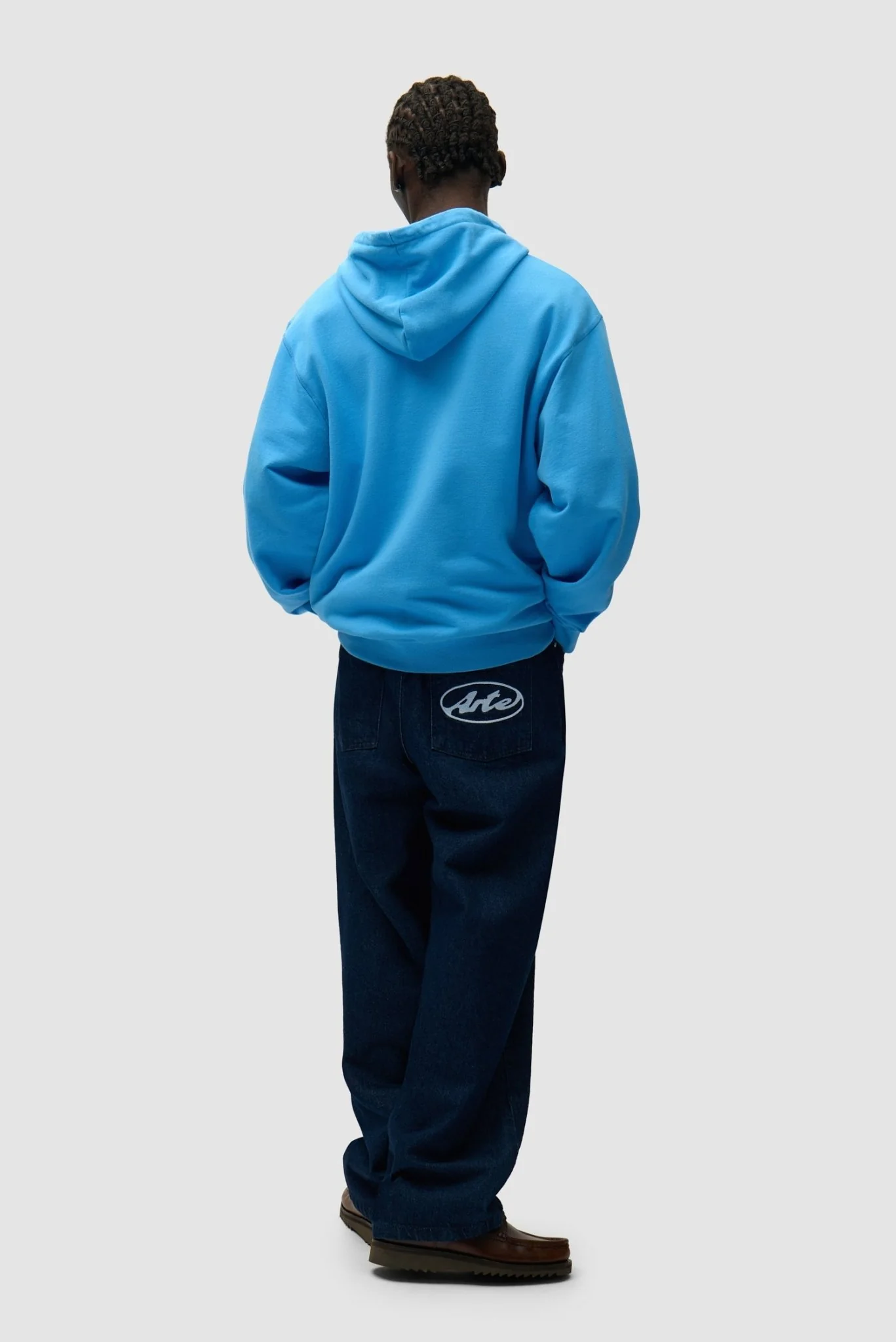 ARTE - Sweat à capuche zippé avec logo cercle Bleu ciel – Image 7