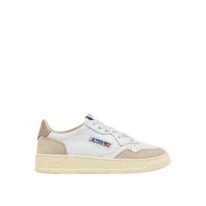 AUTRY - Basket basse Medalist cuir et daim blanc / beige