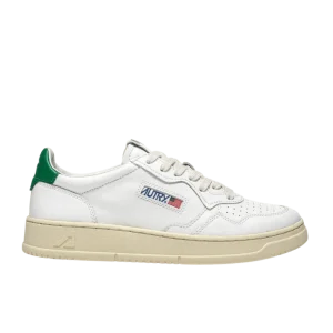 AUTRY - Baskets medalist low en cuir blanc et vert