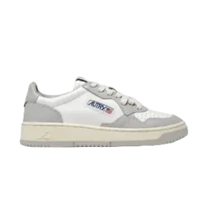 AUTRY - Sneakers Medalist Low en cuir Blanc et Gris Clair