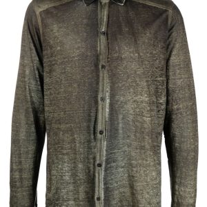 Avant Toi - Chemise Lin Green à effet délavé