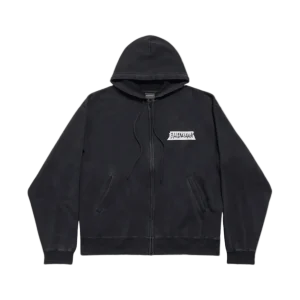 BALENCIAGA - Men's Masking Tape Oversized Zip-up Hoodie Noir