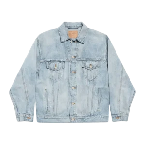 BALENCIAGA - Women's Denim Jacket Regular Fit Bleu clair délavé