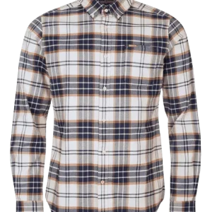 BARBOUR - Chemise ajustée Portdown Blanc et Bleu