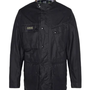 Barbour - Parka biker enduite noir