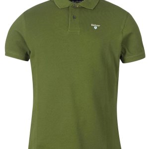 Barbour Polo Sport Vert à logo brodé
